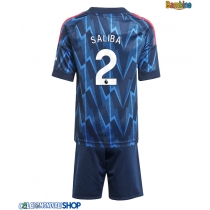 Maglie da calcio Arsenal William Saliba #2 Seconda Maglia Bambino 2025-26 Manica Corta (+ Pantaloni corti)
